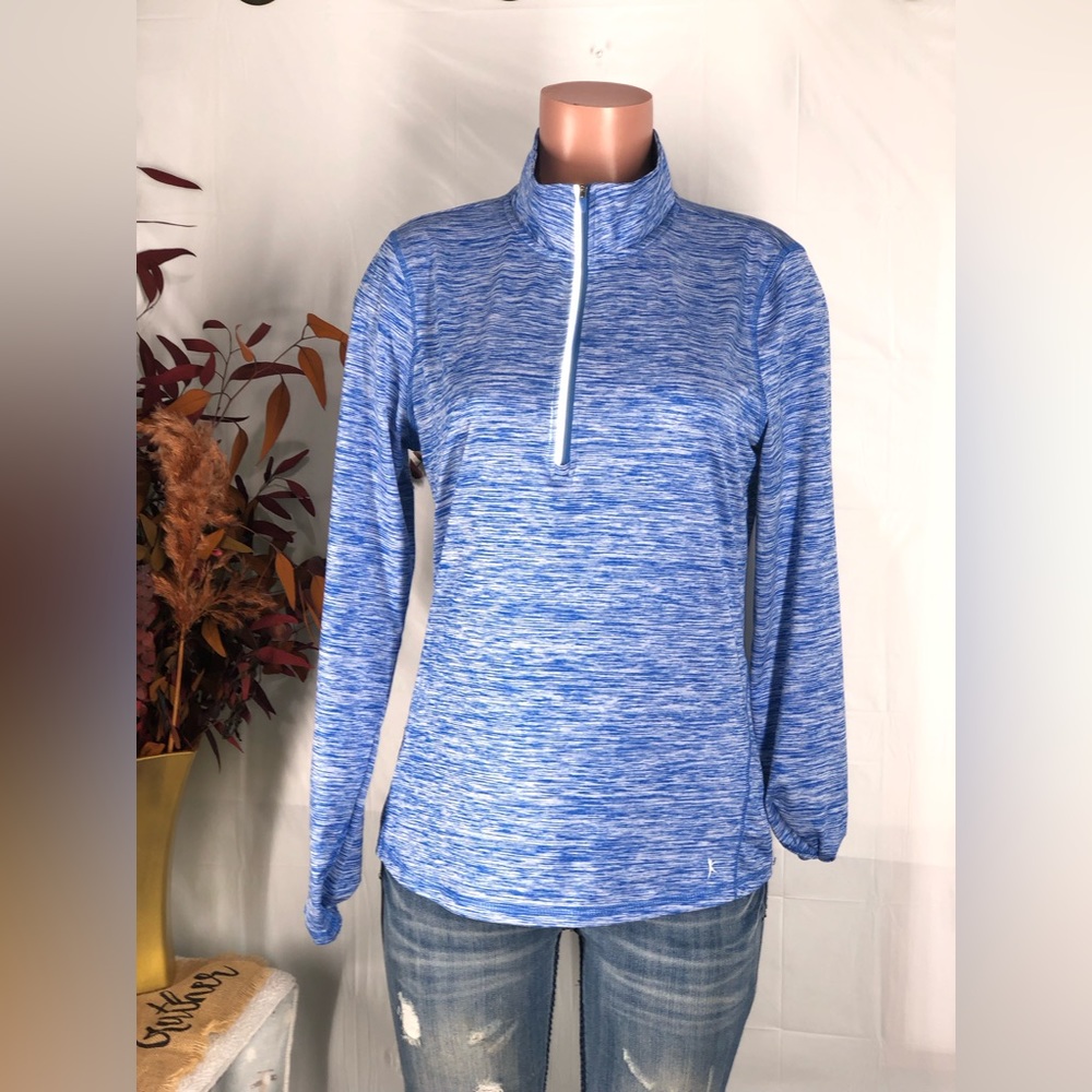 Danskin Now Blue Spandex Semi-fitted Large Long Sleeve Top